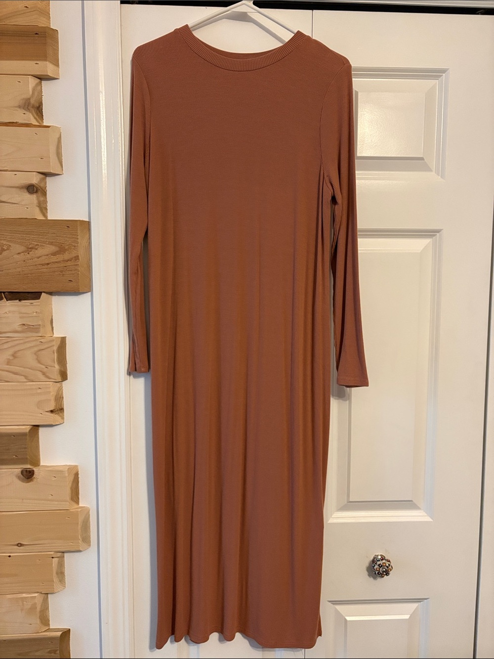 Motherhood Maternity Women's Long Sleeve Maxi Dress in Rust M